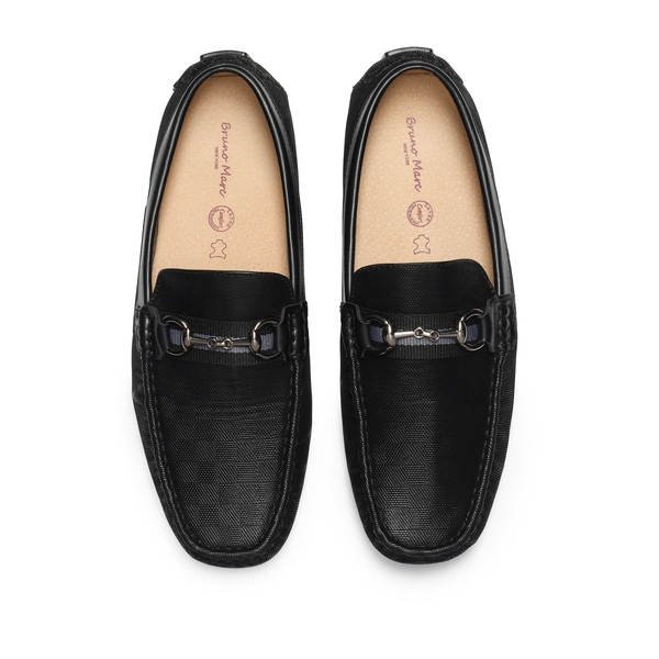 Men's Horsebit Moccasin Loafer Shoes - BLACK - 4